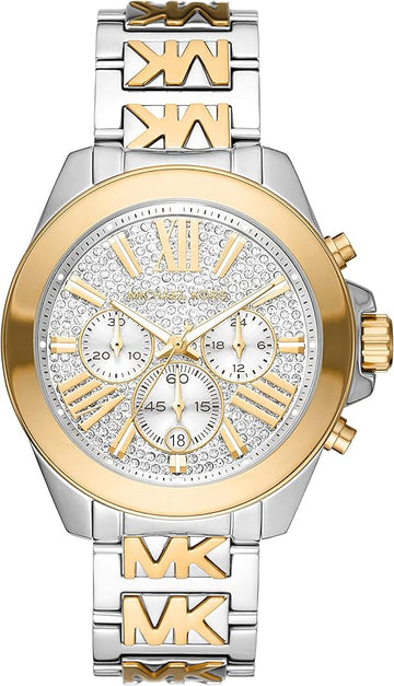  Shop Authentic Michael Kors Wren Chronograph Crystals Silver Two Tone Steel Strap Watch for Women - MK6953 - Luxxuri