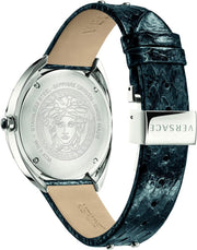  Shop Authentic Versace Shadov Quartz Silver Dial Black Snake Leather Strap Watch for Women - VEBM00118 - Luxxuri