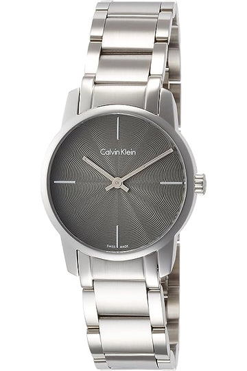  Shop Authentic Calvin Klein City Grey Dial Silver Steel Strap Watch for Women - K2G23144 - Luxxuri