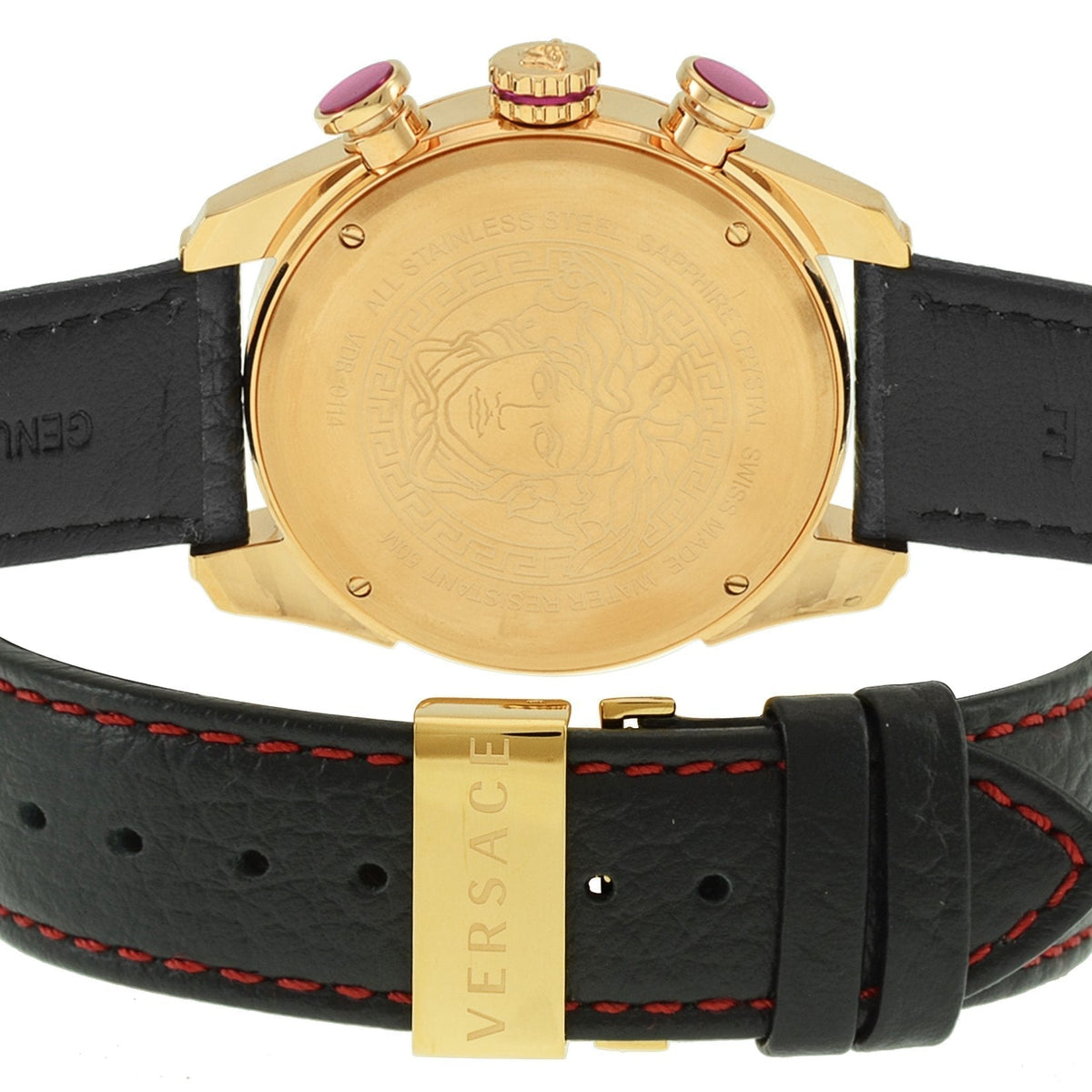  Shop Authentic Versace V-Ray Chronograph White Dial Black Leather Strap Watch for Men - VDB040014 - Luxxuri