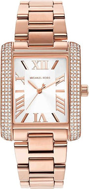  Shop Authentic Michael Kors Emery Three-Hand Crystals Silver Dial Rose Gold Steel Strap Watch for Women - MK4644 - Luxxuri