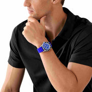  Shop Authentic Michael Kors Maritime Three-Hand Analog Blue Dial Blue Silicone Strap Watch for Men - MK9156 - Luxxuri