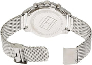  Shop Authentic Tommy Hilfiger Dean Chronograph White Dial Silver Mesh Bracelet Watch for Men - 1791277 - Luxxuri