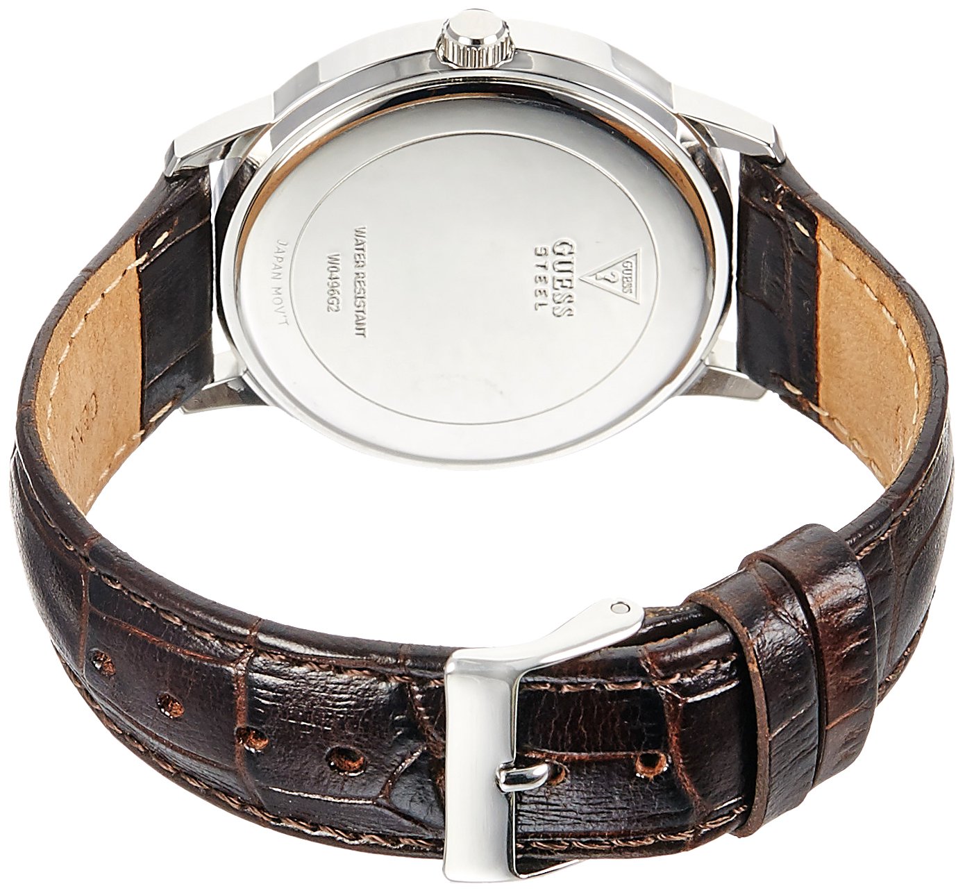  Shop Authentic Guess Wafer Analog Blue Dial Brown Leather Strap Watch For Men - W0496G2 - Luxxuri