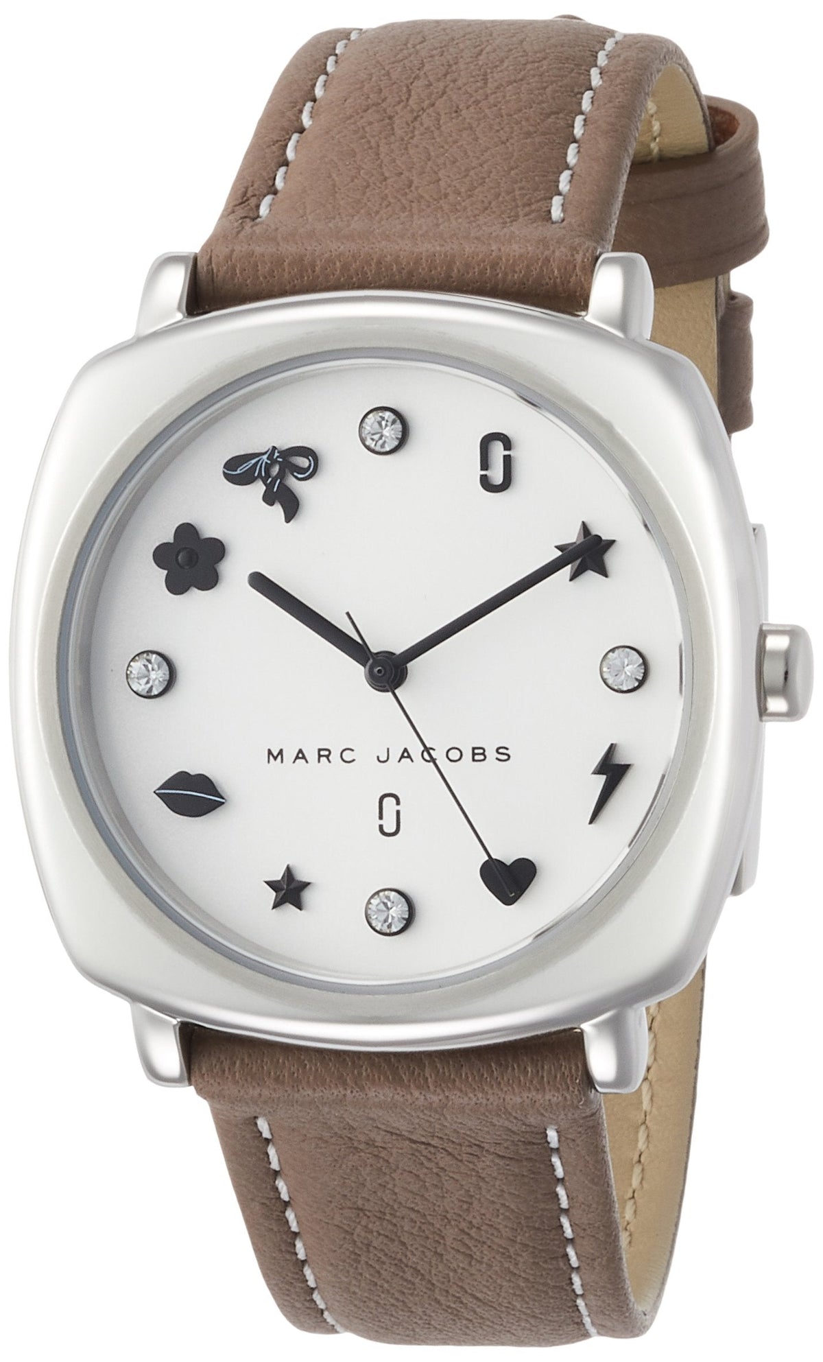  Shop Authentic Marc Jacobs Mandy Silver Dial Brown Leather Strap Watch for Women - MJ1563 - Luxxuri