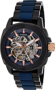  Shop Authentic Fossil Modern Machine Automatic Skeleton Blue Dial Two Tone Steel Strap Watch for Men - ME3133 - Luxxuri