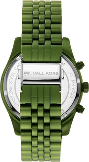  Shop Authentic Michael Kors Lexington Chronograph Green Dial Green Steel Strap Watch For Men - MK8790 - Luxxuri