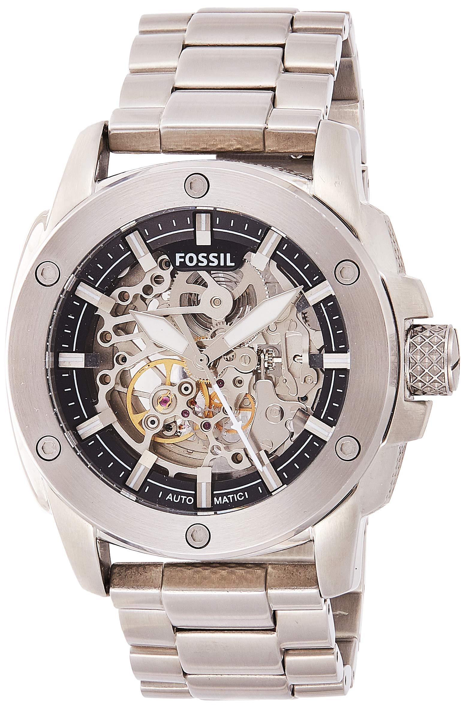  Shop Authentic Fossil Modern Machine Automatic Silver Dial Silver Steel Strap Watch for Men - ME3081 - Luxxuri