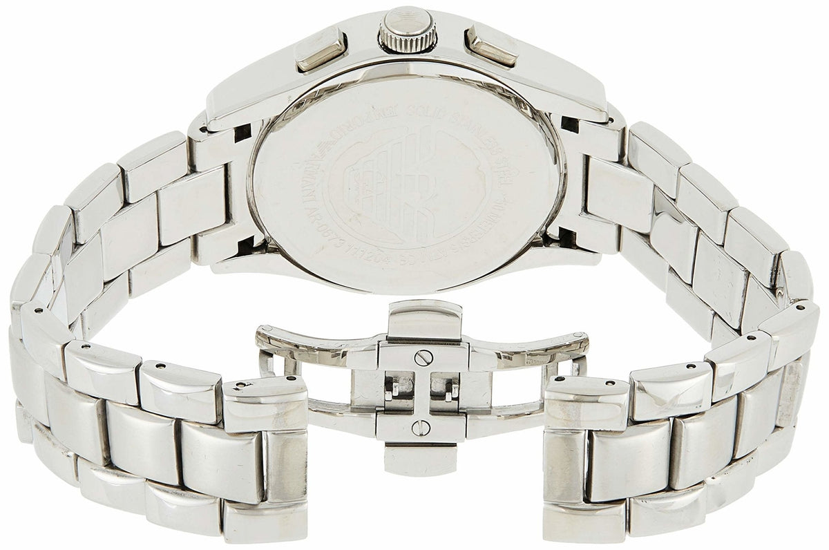  Shop Authentic Emporio Armani Valente Chronograph Black Dial Silver Stainless Steel Watch For Men - AR0673 - Luxxuri
