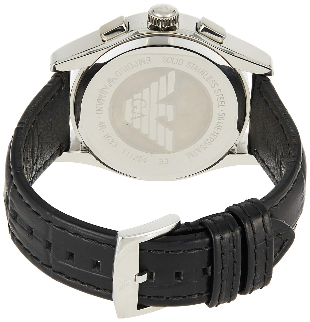  Shop Authentic Emporio Armani Valente Chronograph Black Dial Black Leather Strap Watch For Men - AR1633 - Luxxuri
