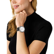  Shop Authentic Michael Kors Hadyn Chronograph Silver Dial Black Rubber Strap Watch for Women - MK7486 - Luxxuri