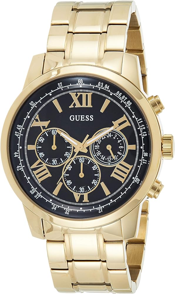  Shop Authentic Guess Horizon Chronograph Black Dial Gold Steel Strap Watch For Men - W0379G4 - Luxxuri
