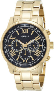  Shop Authentic Guess Horizon Chronograph Black Dial Gold Steel Strap Watch For Men - W0379G4 - Luxxuri