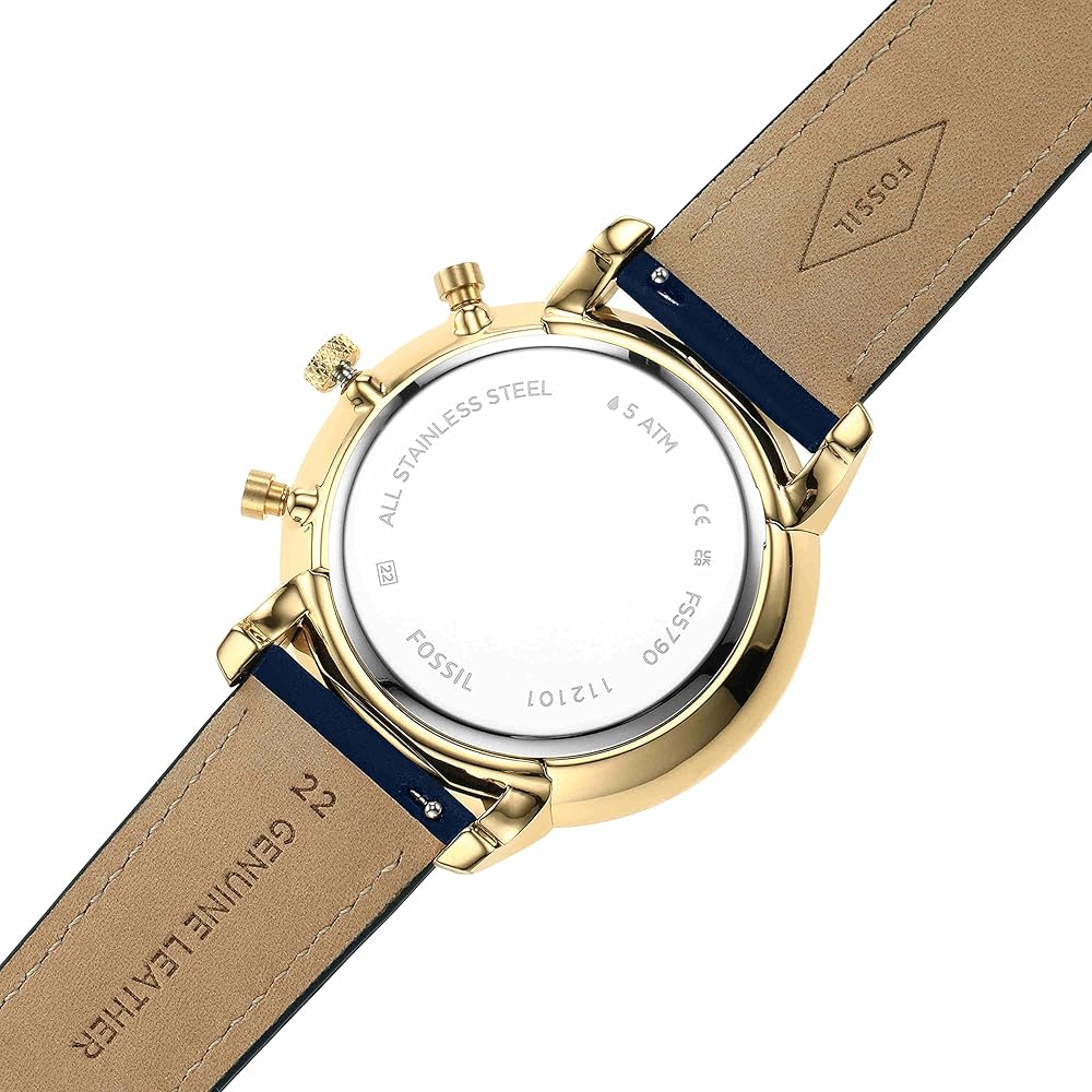  Shop Authentic Fossil Neutra Chronograph Blue Dial Blue Leather Strap Watch for Men - FS5790 - Luxxuri
