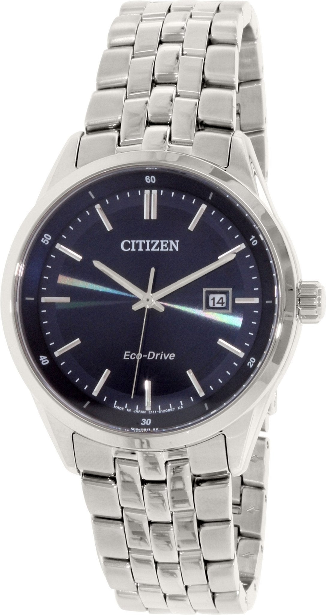  Shop Authentic Citizen Eco Drive Blue Dial Silver Steel Strap Watch For Men - BM7250-56L - Luxxuri