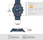  Shop Authentic Michael Kors Hutton Chronograph Blue Dial Blue Steel Strap Watch For Men - MK9088 - Luxxuri