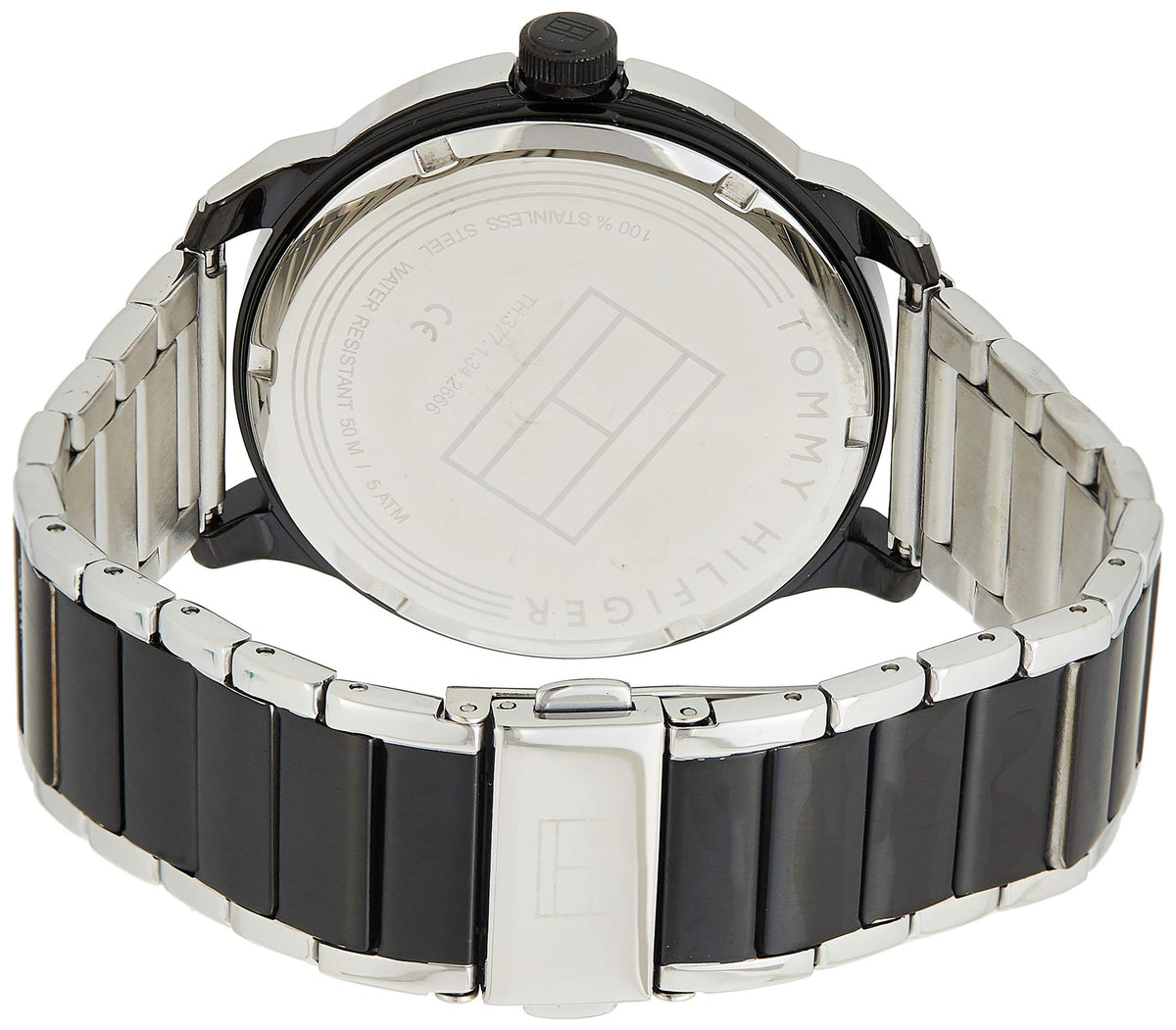  Shop Authentic Tommy Hilfiger Sneaker Quartz Black Dial Two Tone Steel Strap Watch for Men - 1791619 - Luxxuri