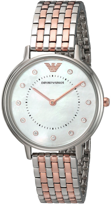  Shop Authentic Emporio Armani Mother of Pearl Dial Two Tone Stainless Steel Watch For Women - AR11094 - Luxxuri