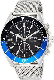  Shop Authentic Hugo Boss Ocean Edition Black Dial Silver Mesh Strap Watch for Men - 1513742 - Luxxuri
