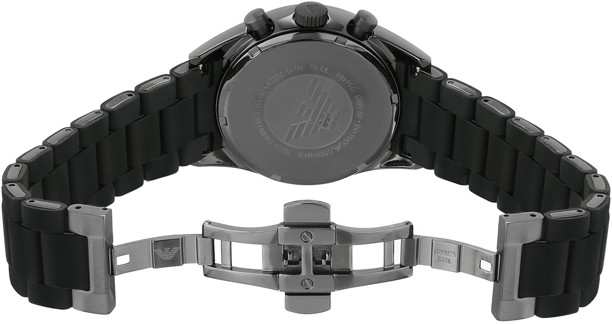  Shop Authentic Emporio Armani Sportivo Chronograph Black Dial Black Stainless Steel Watch For Men - AR5889 - Luxxuri