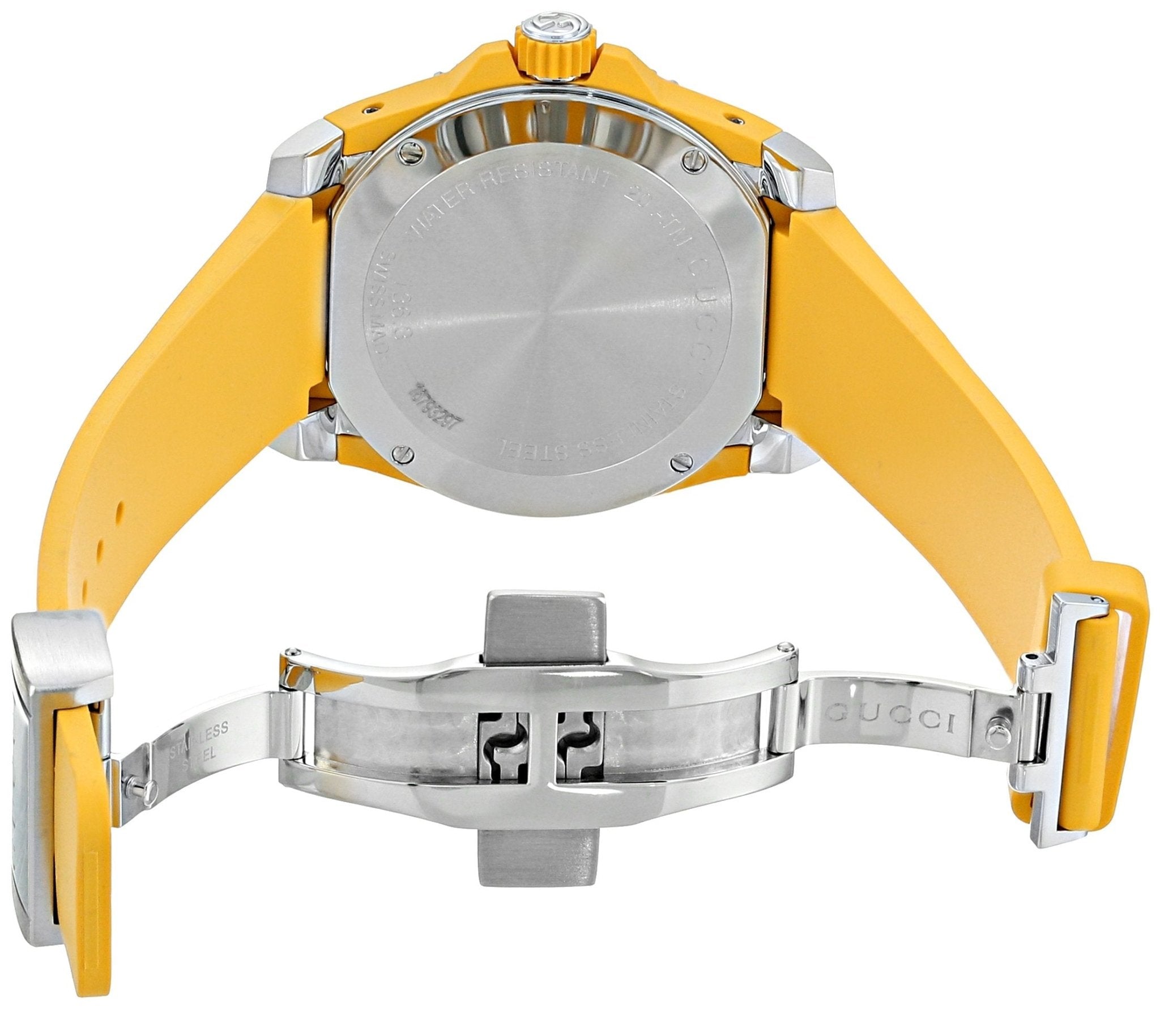  Shop Authentic Gucci Dive Tiger Yellow Dial Yellow Rubber Strap Watch For Men - YA136317 - Luxxuri