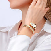 Just Cavalli Glam Evo 5 Silver Dial Gold Steel Strap Watch for Women - JC1L227M0035
