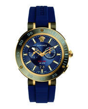  Shop Authentic Versace V Extreme Chronograph Blue & Gold Tone Dial Blue Rubber Strap Watch for Men - VCN010017 - Luxxuri