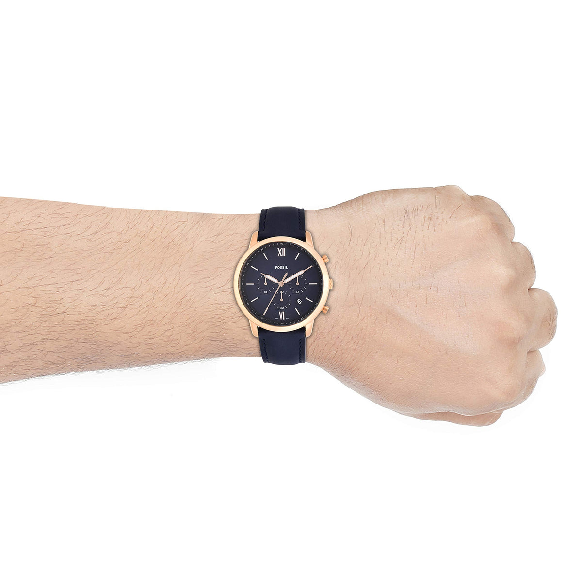  Shop Authentic Fossil Neutra Chronograph Blue Dial Blue Leather Strap Watch for Men - FS5454 - Luxxuri