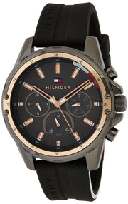  Shop Authentic Tommy Hilfiger Mason Black Dial Black Rubber Strap Watch for Men - 1791792 - Luxxuri