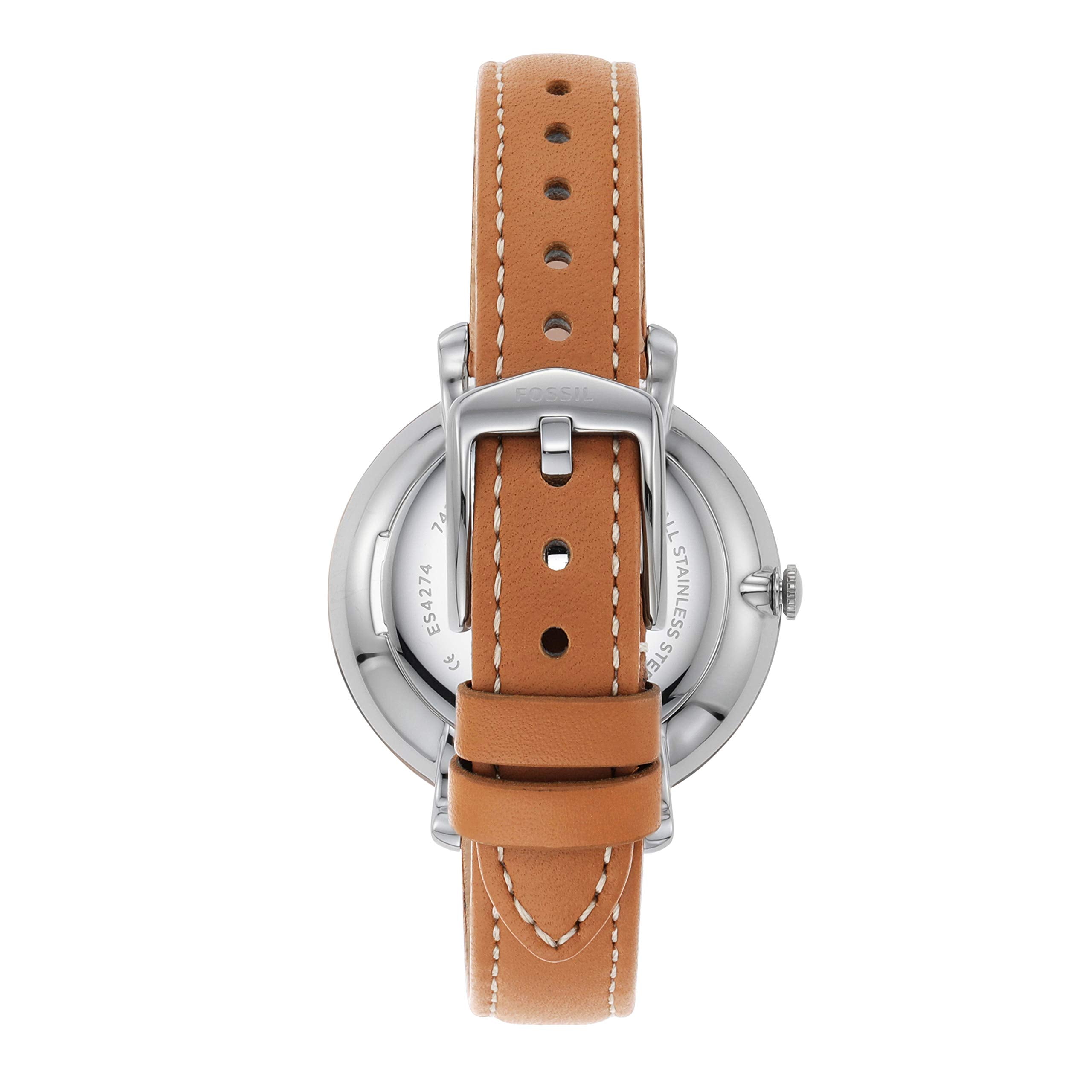  Shop Authentic Fossil Jacqueline Three Hand Date Luggage Blue Dial Brown Leather Strap Watch for Women - ES4274 - Luxxuri