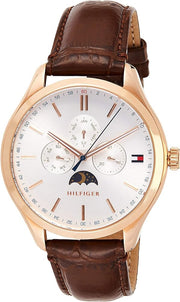  Shop Authentic Tommy Hilfiger Oliver Chronograph White Dial Brown Leather Strap Watch for Men - 1791306 - Luxxuri