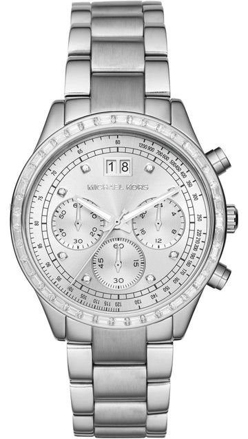  Shop Authentic Michael Kors Brinkley Diamonds Silver Dial Silver Steel Strap Watch for Women - MK6186 - Luxxuri
