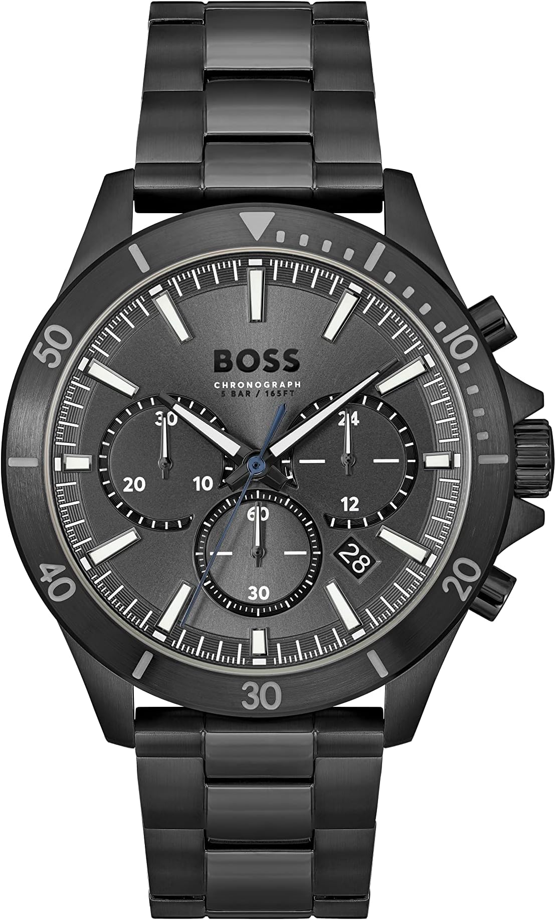  Shop Authentic Hugo Boss Troper Chronograph Grey Dial Grey Steel Strap Watch For Men - 1514058 - Luxxuri