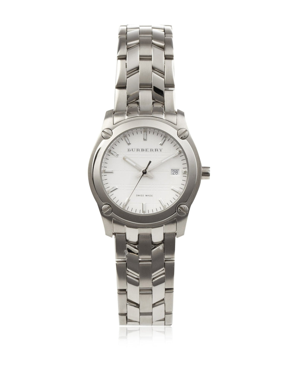  Shop Authentic Burberry Heritage Check White Dial Silver Steel Strap Watch for Women - BU1853 - Luxxuri