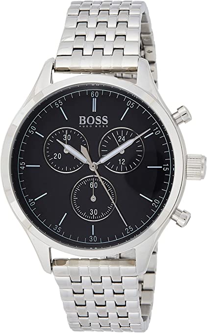  Shop Authentic Hugo Boss Companion Black Dial Silver Steel Strap Watch for Men - 1513652 - Luxxuri