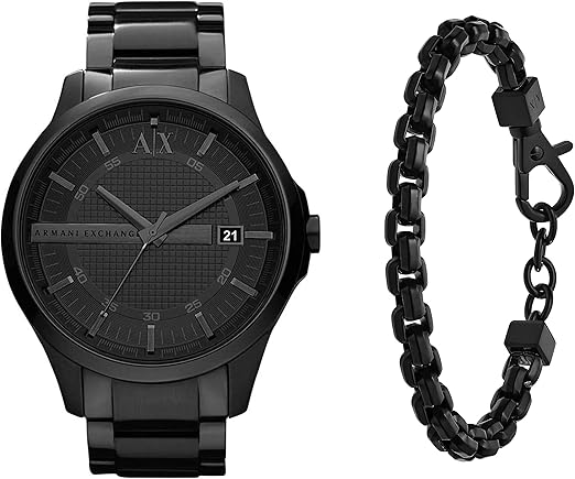  Shop Authentic Armani Exchange Hampton Chronograph Black Dial Black Steel Strap Watch For Men - AX2104 - Luxxuri