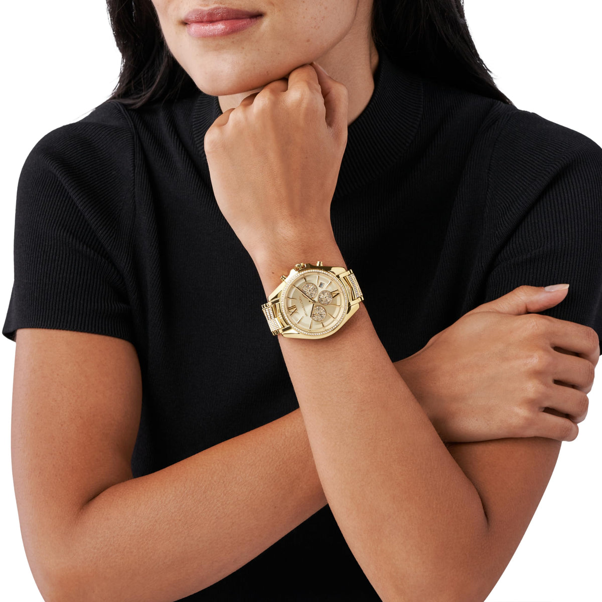  Shop Authentic Michael Kors Whitney Chronograph Gold Dial Gold Steel Strap Watch For Women - MK6729 - Luxxuri