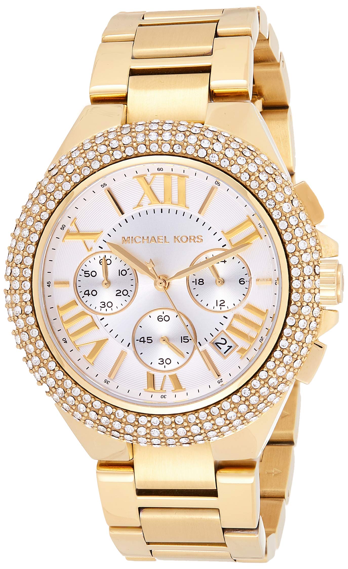  Shop Authentic Michael Kors Camille Silver Diamonds Dial Gold Steel Strap Watch for Women - MK5756 - Luxxuri