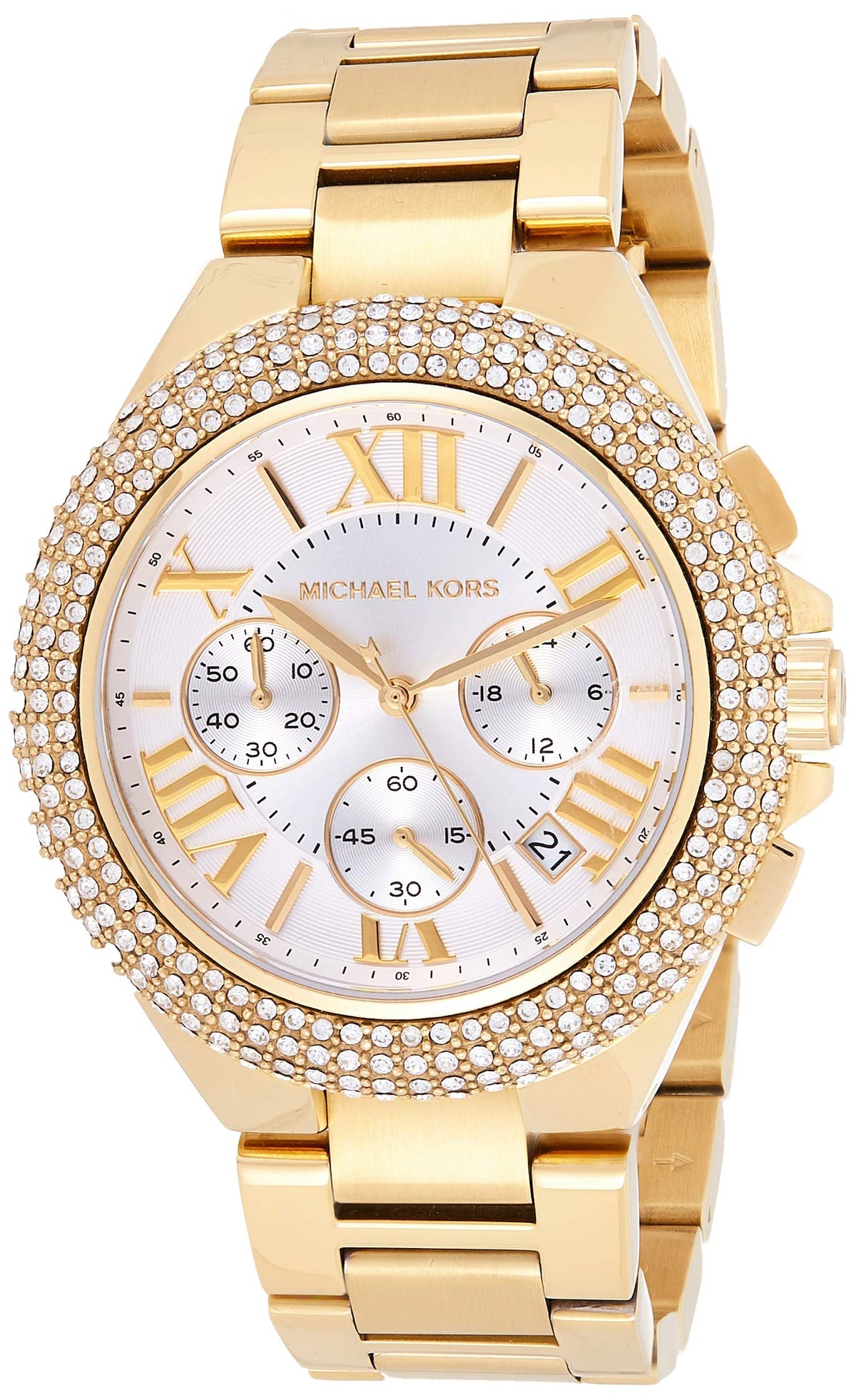  Shop Authentic Michael Kors Camille Silver Diamonds Dial Gold Steel Strap Watch for Women - MK5756 - Luxxuri