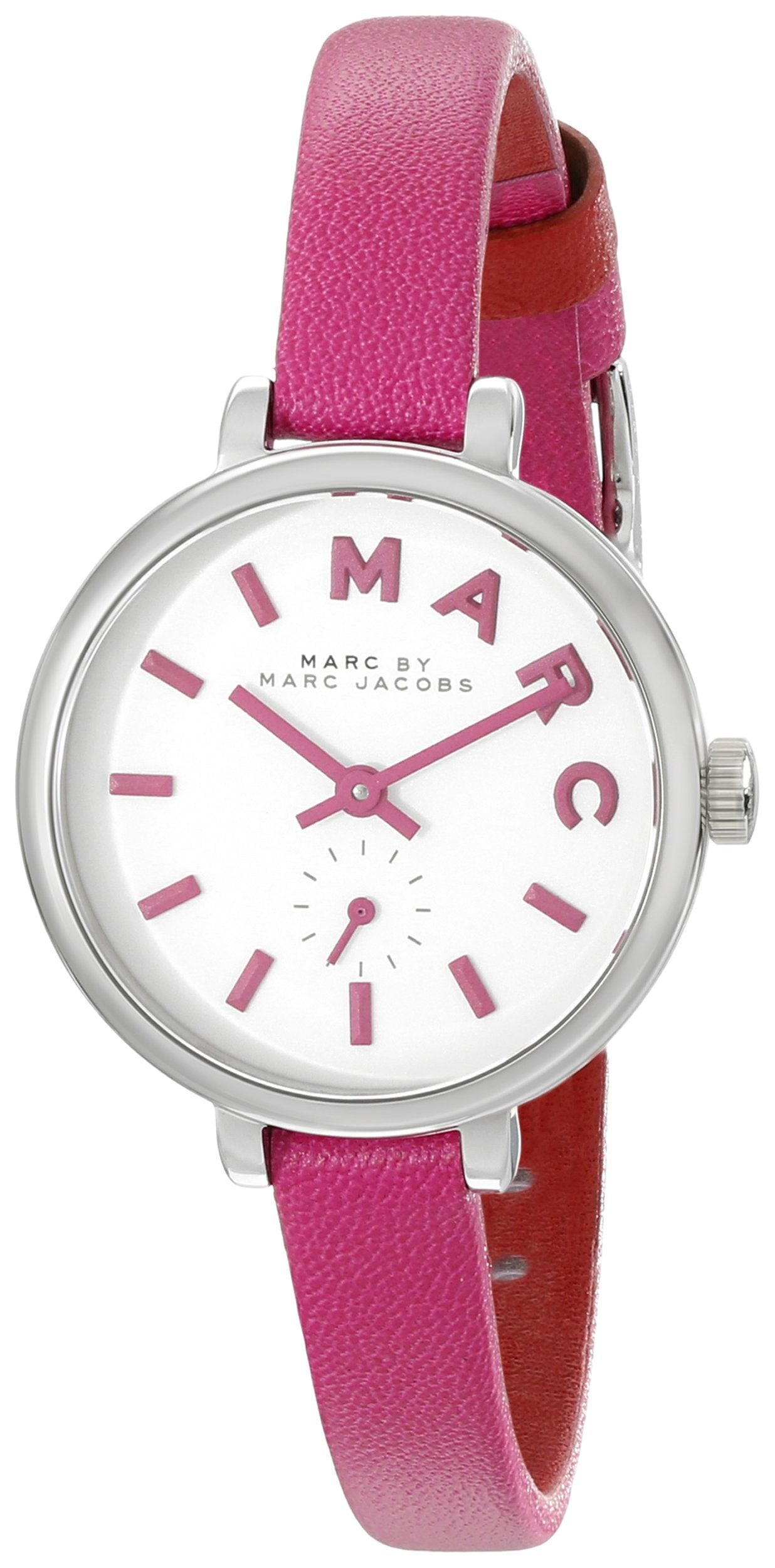  Shop Authentic Marc Jacobs Sally White Dial Pink Leather Strap Watch for Women - MBM1353 - Luxxuri