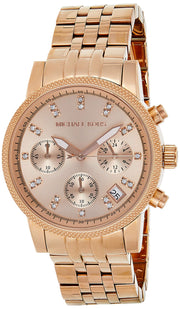  Shop Authentic Michael Kors Ritz Chronograph Rose Gold Dial Rose Gold Steel Strap Watch for Women - MK6077 - Luxxuri
