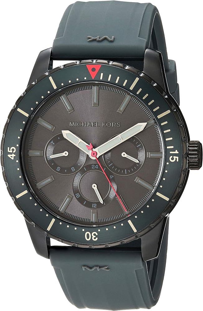  Shop Authentic Michael Kors Cunningham Multifunction Grey Dial Grey Rubber Strap Watch For Men - MK7164 - Luxxuri