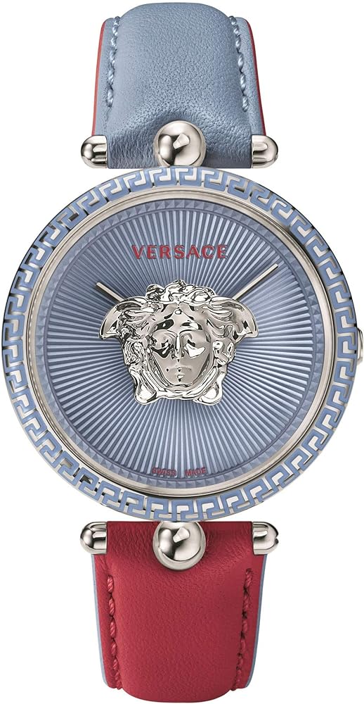  Shop Authentic Versace Palazzo Empire Blue Dial Blue & Red Leather Strap Watch for Women - VCO070017 - Luxxuri