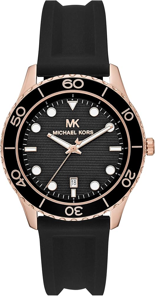  Shop Authentic Michael Kors Runway Quartz Black Dial Black Silicone Strap Watch For Women - MK6852 - Luxxuri