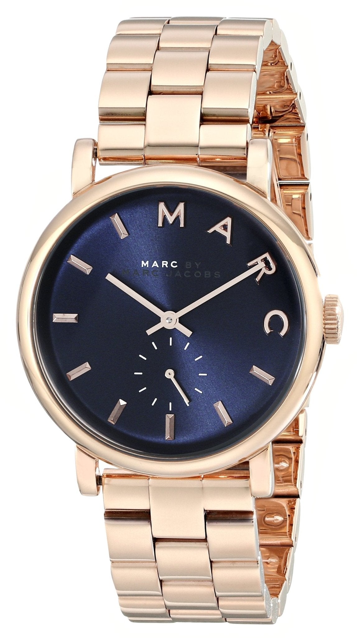  Shop Authentic Marc Jacobs Baker Blue Dial Rose Gold Steel Strap Watch for Women - MBM3330 - Luxxuri