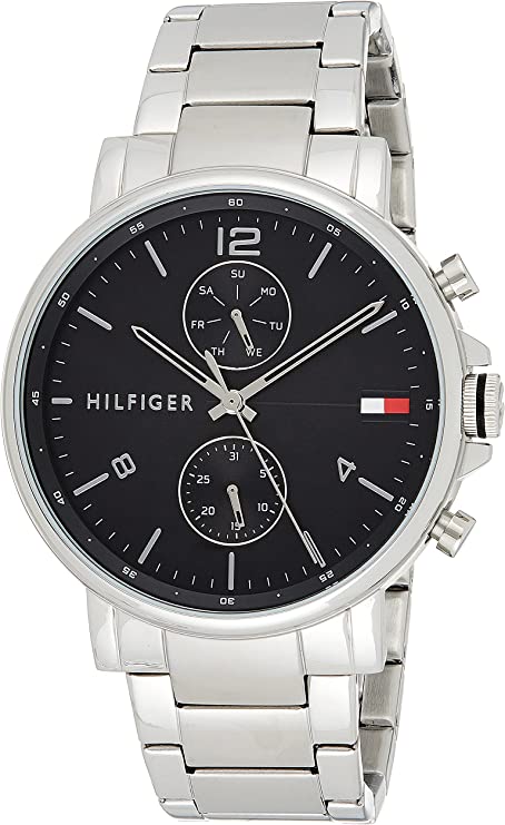  Shop Authentic Tommy Hilfiger Daniel Black Dial Silver Steel Strap Watch for Men - 1710413 - Luxxuri