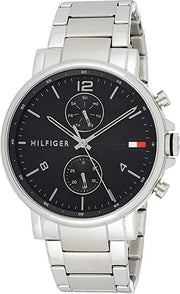  Shop Authentic Tommy Hilfiger Daniel Black Dial Silver Steel Strap Watch for Men - 1710413 - Luxxuri