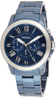  Shop Authentic Fossil Grant Chronograph Blue Dial Blue Steel Strap Watch for Men - FS5230 - Luxxuri