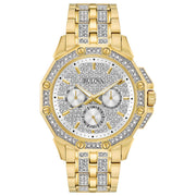  Shop Authentic Bulova Crystal Collection Octova White Dial Gold Steel Strap Watch for Men - 98C126 - Luxxuri