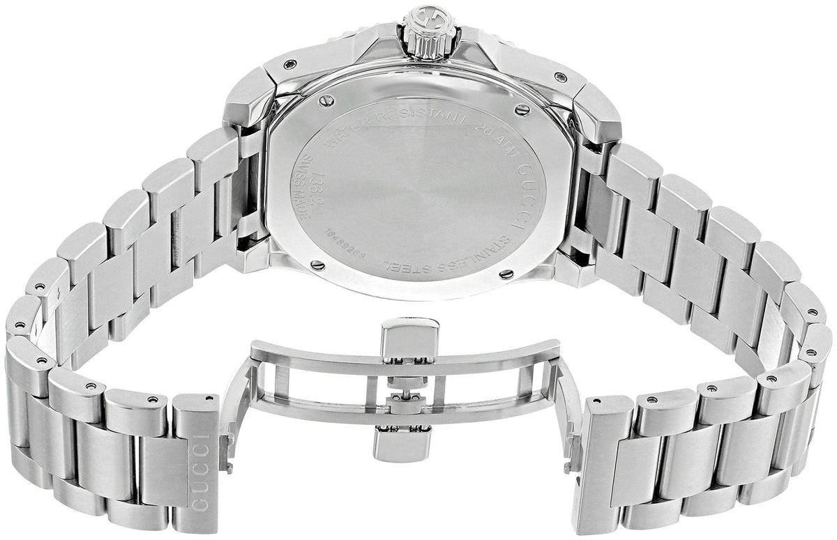  Shop Authentic Gucci Dive Analog Black Dial Silver Steel Strap Watch For Men - YA136208 - Luxxuri